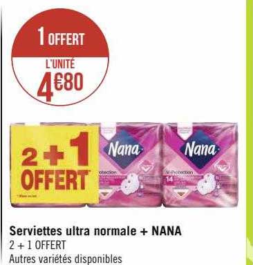 serviettes ultra normale + nana