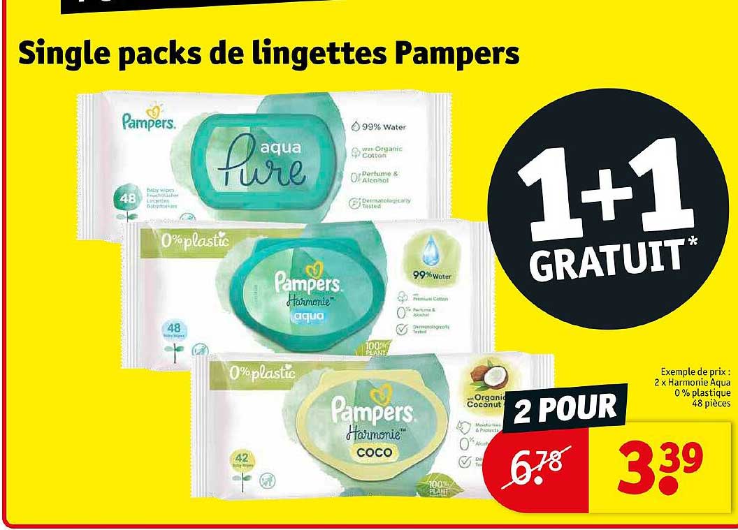 single packs de lingettes pampers