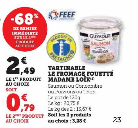 tartinable le fromage fouetté madame loïk