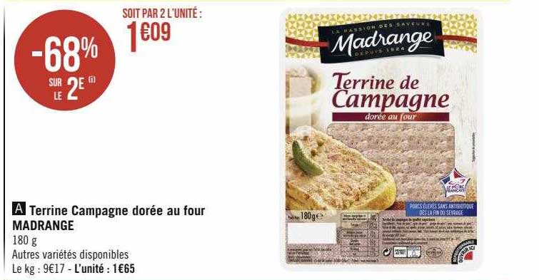 terrine campagne dorée au four madrange