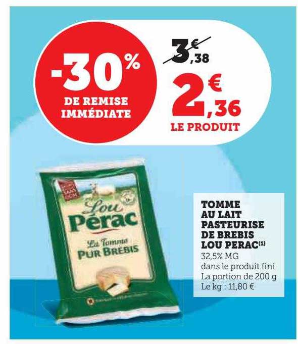 tomme au lait pasteurisé de brebis lou perac