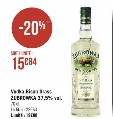 vodka bison grass zubrowka 37,5% vol.