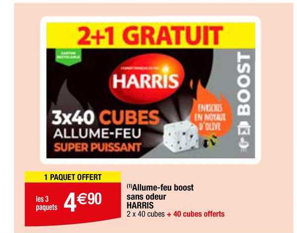 allume-feu boost sans odeur harris