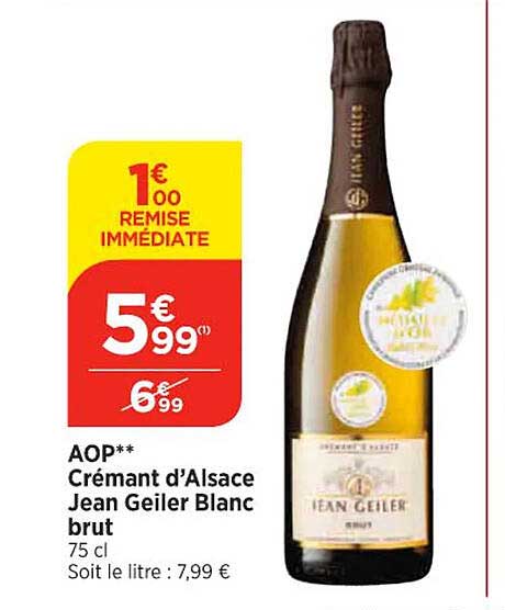 aop crémant d'alsace jean geiler blanc brut