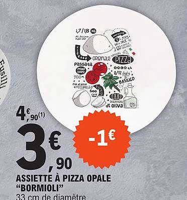 Assiette à Pizza Opale "bormioli"