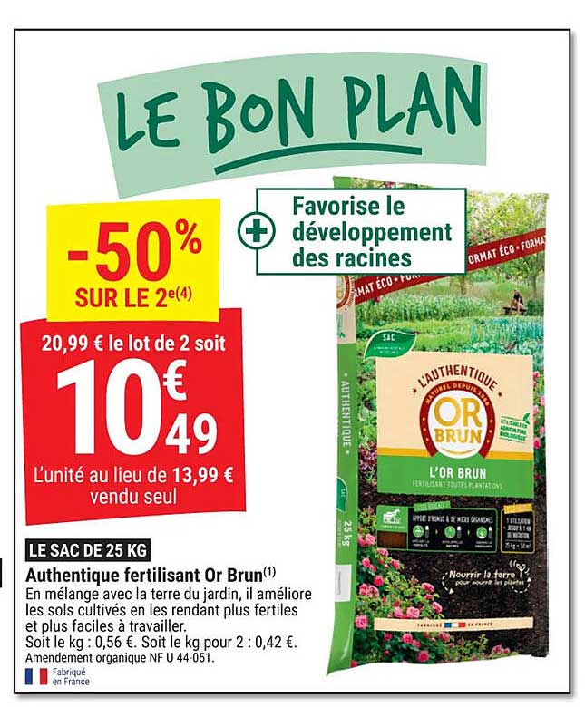 authentique fertilisant or brun