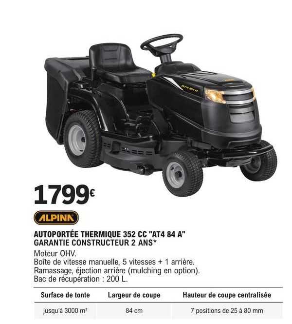 autoportée thermique 352 cc "at4 84 a" alpina