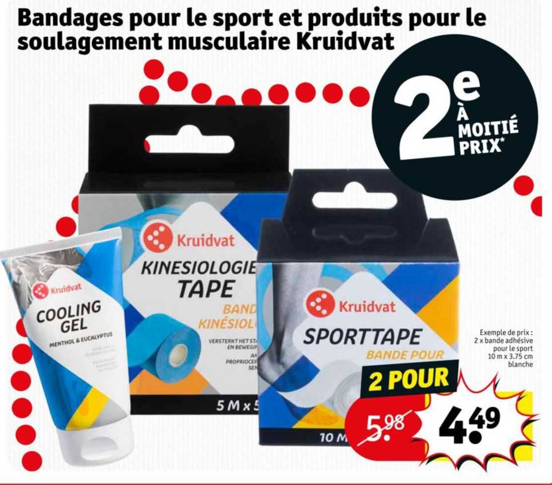 bandages pour le sport et produits pour le soulagement musculaire kruidvat