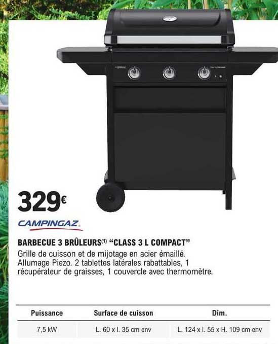 barbecue 3 brûleurs "class 3 l compact" campingaz