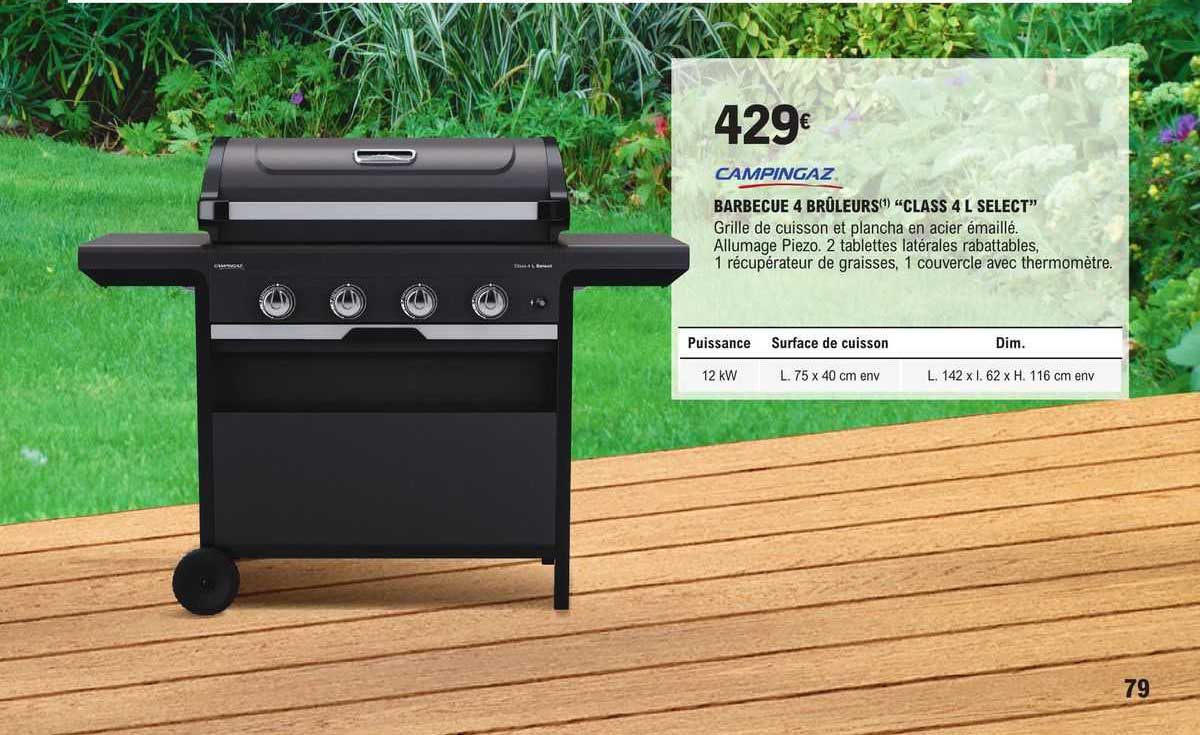 barbecue 4 brûleurs "class 4 l select" campingaz
