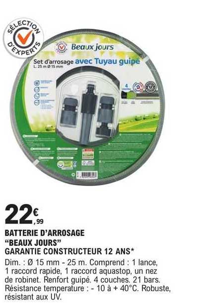 batterie d'arrosage "beaux jours"