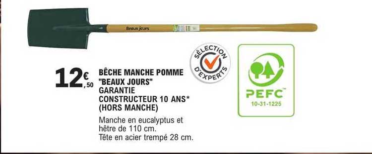 bêche manche pomme "beaux jours"