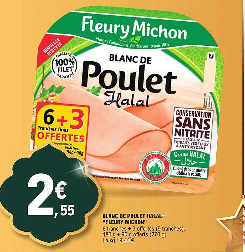 blanc de poulet halal "fleury michon"