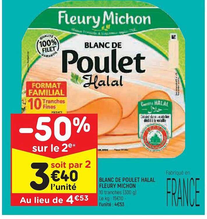 blanc de poulet halal fleury michon