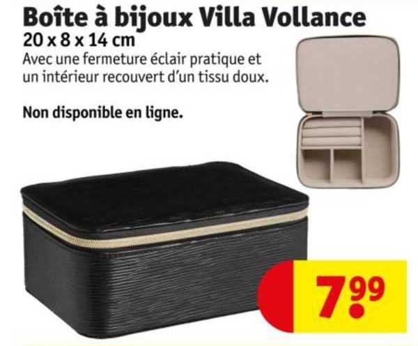 boîte à bijoux villa vollance 20 x 8 14 cm