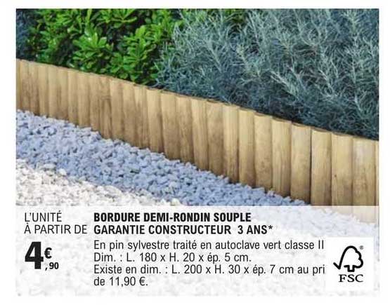 bordure demi-rondin souple