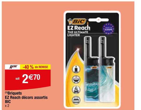 briquets ez reach décors assortis bic