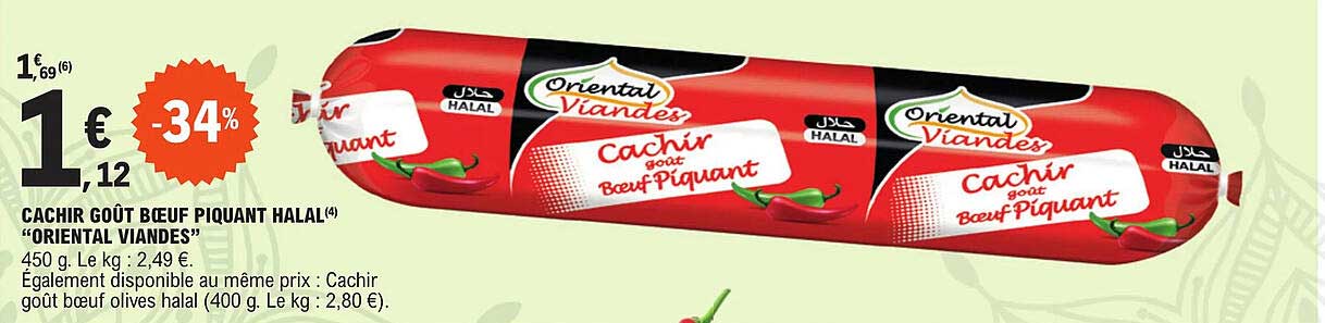 cachir goût bœuf piquant halal "oriental viandes"