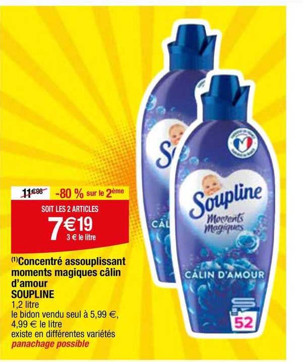concentré assouplissant moments magiques câlin d'amour soupline