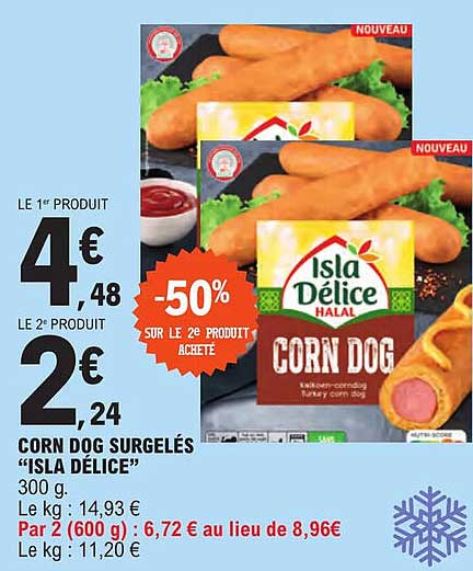 corn dog surgelés "isla délice"