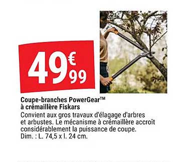 coupe-branches powerGear à crémaillère fiskars