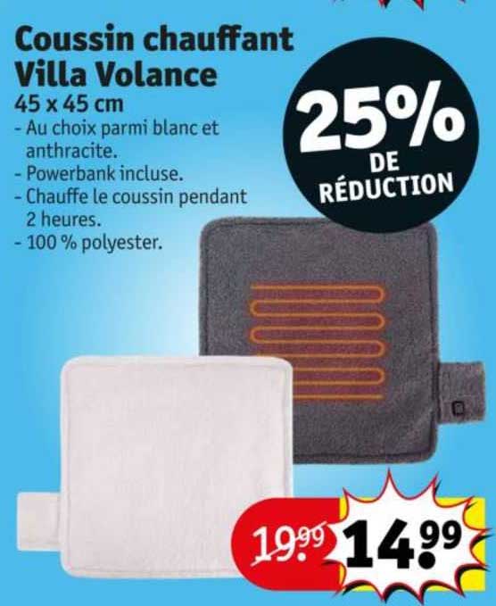 coussin chauffant villa volance 45 x 45 cm