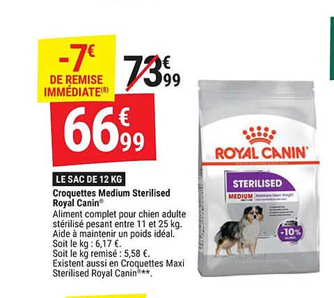 croquettes medium sterilised royal canin