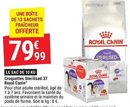 croquettes sterilised 37 royal canin