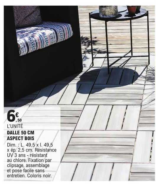 Dalle 50 Cm Aspect Bois