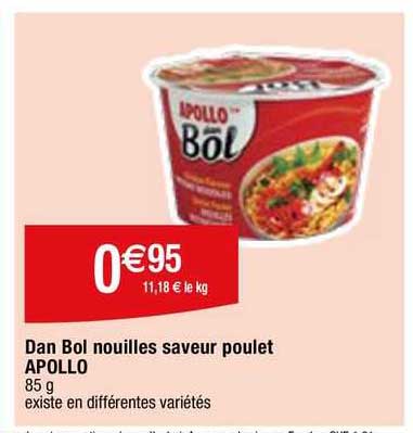 dan bol nouilles saveur poulet apollo
