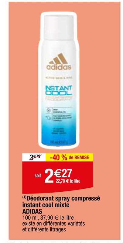 Déodorant Spray Compressé Instant Cool Mixte Adidas