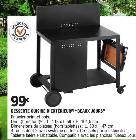 desserte cuisine d'extérieur "beaux jours"