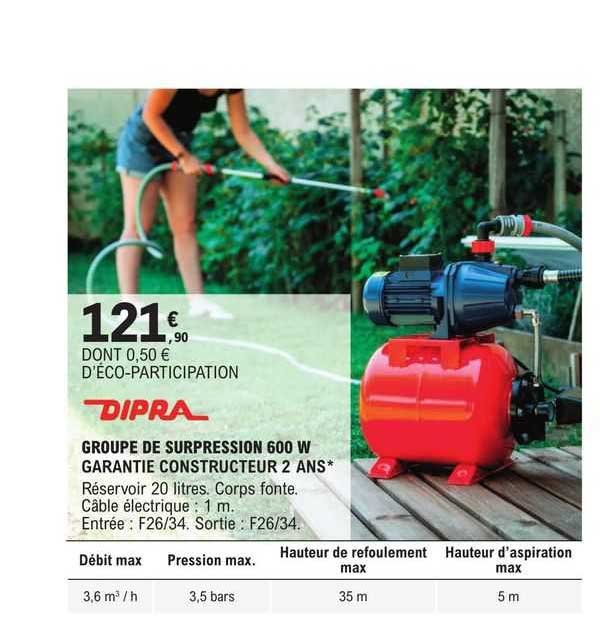 dipra groupe de surpression 600 w