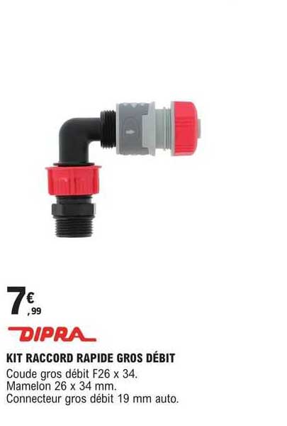 dipra kit raccord rapide gros débit