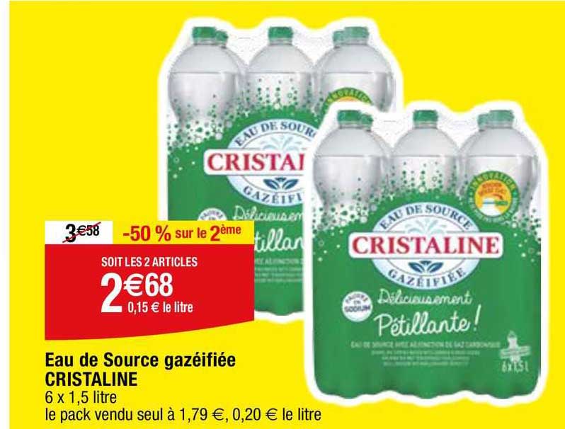 eau de source gazéifiée cristaline