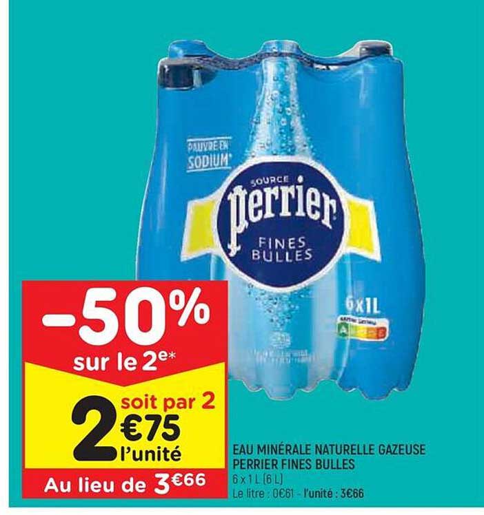 Eau Minérale Naturelle Gazeuse Perrier Fines Bulles