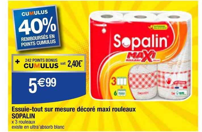 essuie-tout sur mesure décoré maxi rouleaux sopalin