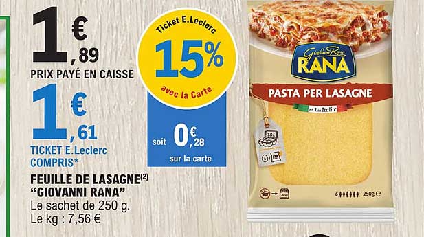 Feuille De Lasagne "giovanni Rana"