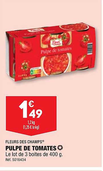 fleurs des champs pulpe de tomates