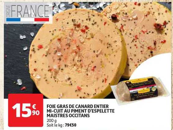 foie gras de canard entier mi-cuit au piment d'espelette maistres occitans