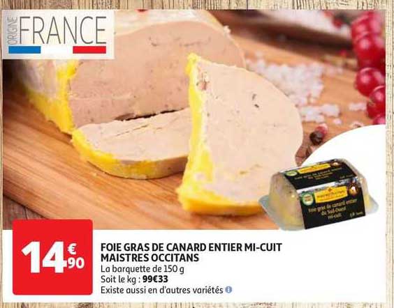 foie gras de canard entier mi-cuit maistres occitans