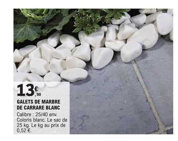 galets de marbre de carrare blanc