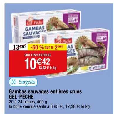 gambas sauvages entières crues gel-pêche