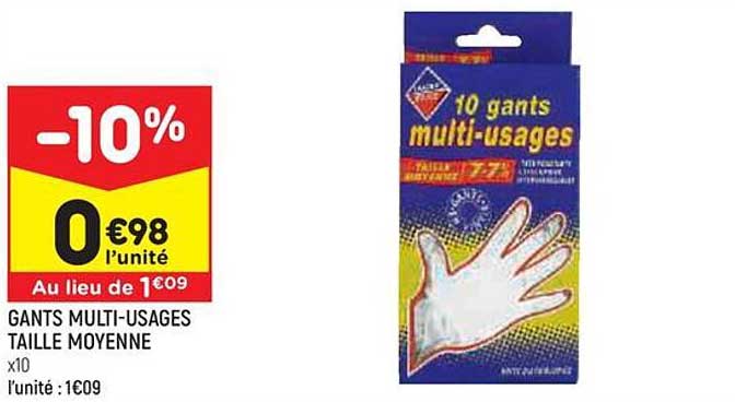 gants multi-usages taille moyenne