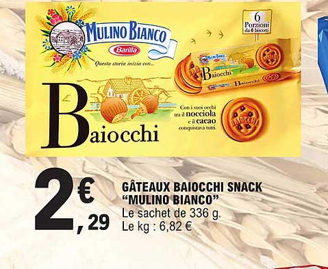 gâteaux baiocchi snack "mulino bianco"