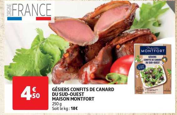 gésiers confits de canard du sud-ouest maison montfort