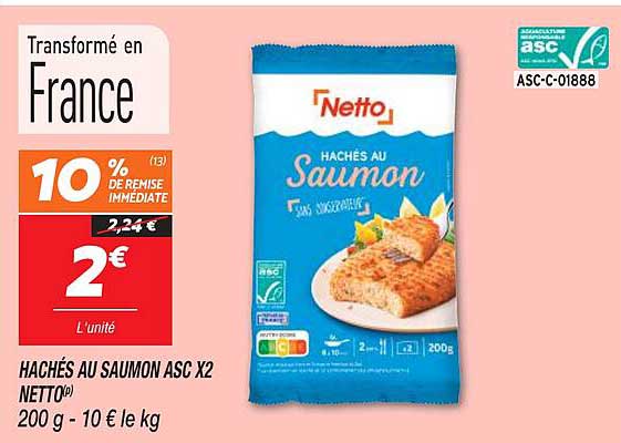 Hachés Au Saumon Asc X2 Netto