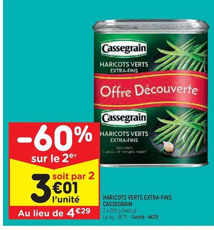 haricots verts extra-fins cassegrain