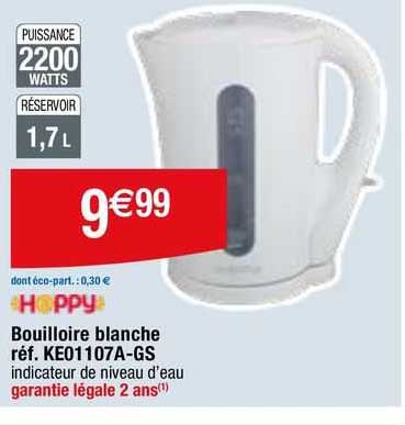 hoppy bouilloire blanche réf. ke01107a-gs