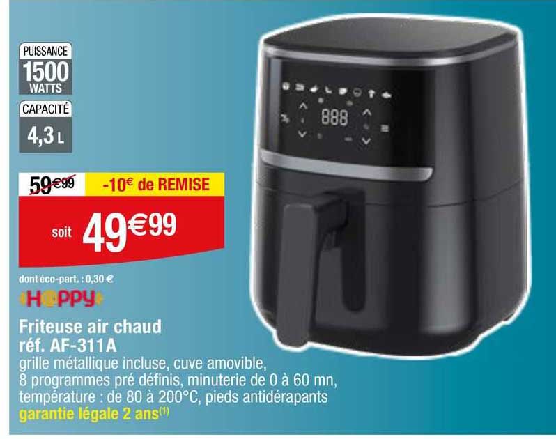 hoppy fritteuse air chaud réf. af-311a